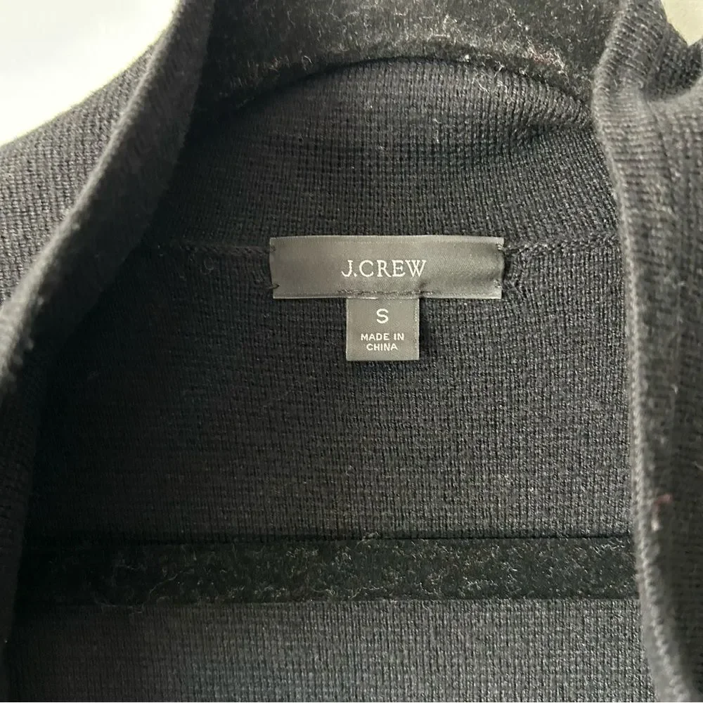 J. Crew Eloise Sweater Blazer Cotton Merino Wool Blend Black Minimal Capsule